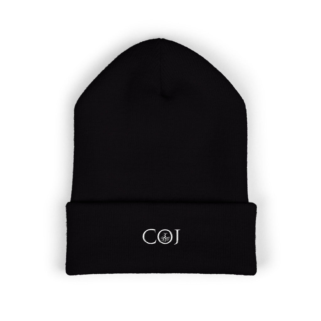 Embroidered COJ Cuffed Beanie – Minimal Logo Winter Hat