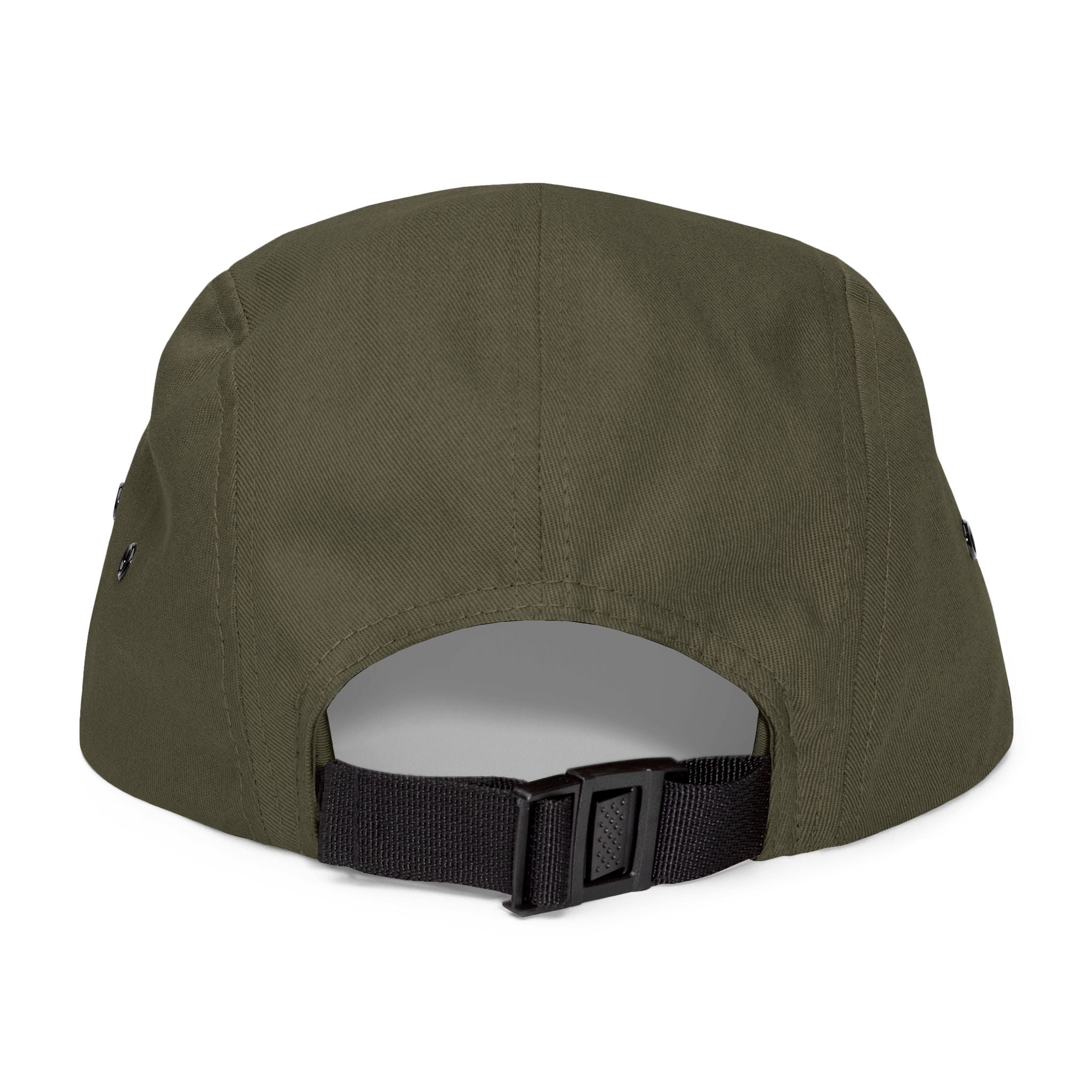 Embroidered COJ 5-Panel Cap — Olive Minimalist Casual Hat